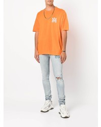 orange bedrucktes T-Shirt mit einem Rundhalsausschnitt von Amiri