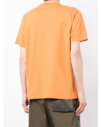 orange bedrucktes T-Shirt mit einem Rundhalsausschnitt von MAISON KITSUNÉ