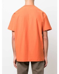 orange bedrucktes T-Shirt mit einem Rundhalsausschnitt von Flaneur Homme