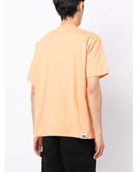 orange bedrucktes T-Shirt mit einem Rundhalsausschnitt von Chocoolate