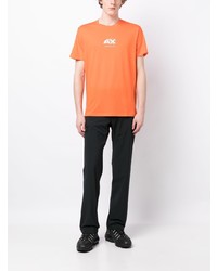 orange bedrucktes T-Shirt mit einem Rundhalsausschnitt von Armani Exchange