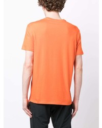 orange bedrucktes T-Shirt mit einem Rundhalsausschnitt von Armani Exchange