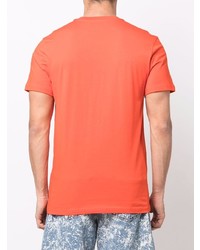 orange bedrucktes T-Shirt mit einem Rundhalsausschnitt von Moschino