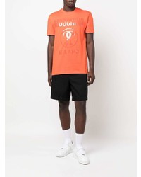 orange bedrucktes T-Shirt mit einem Rundhalsausschnitt von Moschino