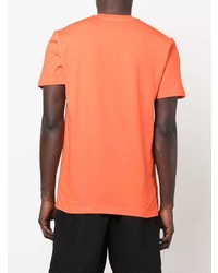 orange bedrucktes T-Shirt mit einem Rundhalsausschnitt von Moschino