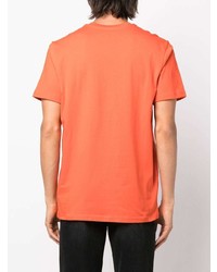 orange bedrucktes T-Shirt mit einem Rundhalsausschnitt von Moschino