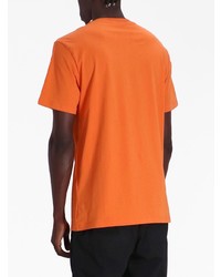 orange bedrucktes T-Shirt mit einem Rundhalsausschnitt von Moschino