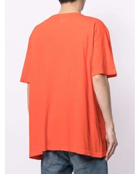 orange bedrucktes T-Shirt mit einem Rundhalsausschnitt von DSQUARED2