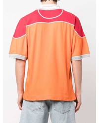 orange bedrucktes T-Shirt mit einem Rundhalsausschnitt von Diesel