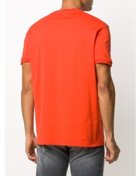 orange bedrucktes T-Shirt mit einem Rundhalsausschnitt von DSQUARED2