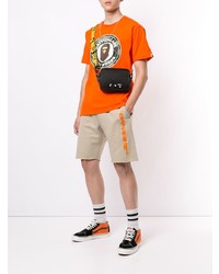 orange bedrucktes T-Shirt mit einem Rundhalsausschnitt von A Bathing Ape