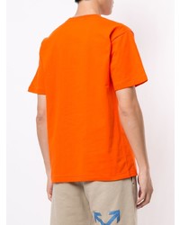 orange bedrucktes T-Shirt mit einem Rundhalsausschnitt von A Bathing Ape