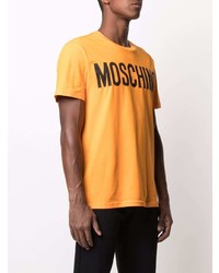 orange bedrucktes T-Shirt mit einem Rundhalsausschnitt von Moschino