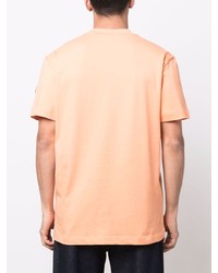 orange bedrucktes T-Shirt mit einem Rundhalsausschnitt von Moncler