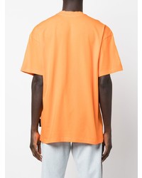 orange bedrucktes T-Shirt mit einem Rundhalsausschnitt von MSGM