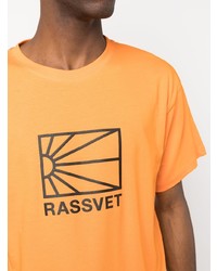 orange bedrucktes T-Shirt mit einem Rundhalsausschnitt von PACCBET