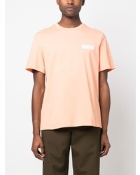 orange bedrucktes T-Shirt mit einem Rundhalsausschnitt von MSGM