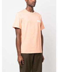 orange bedrucktes T-Shirt mit einem Rundhalsausschnitt von MSGM