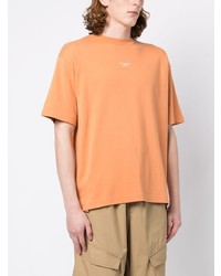 orange bedrucktes T-Shirt mit einem Rundhalsausschnitt von Drôle De Monsieur