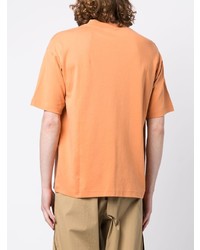 orange bedrucktes T-Shirt mit einem Rundhalsausschnitt von Drôle De Monsieur