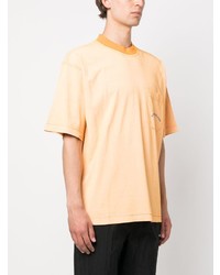 orange bedrucktes T-Shirt mit einem Rundhalsausschnitt von Stone Island