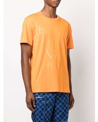 orange bedrucktes T-Shirt mit einem Rundhalsausschnitt von Moschino