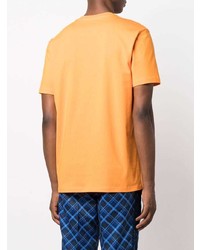 orange bedrucktes T-Shirt mit einem Rundhalsausschnitt von Moschino