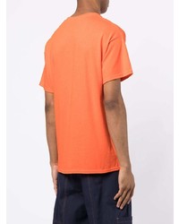 orange bedrucktes T-Shirt mit einem Rundhalsausschnitt von Pleasures