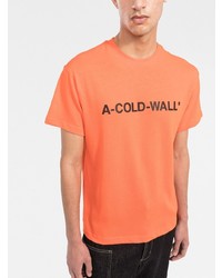 orange bedrucktes T-Shirt mit einem Rundhalsausschnitt von A-Cold-Wall*