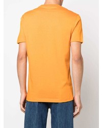 orange bedrucktes T-Shirt mit einem Rundhalsausschnitt von Versace