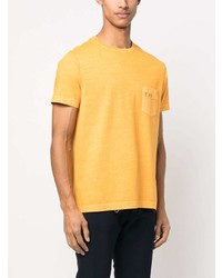 orange bedrucktes T-Shirt mit einem Rundhalsausschnitt von Fay