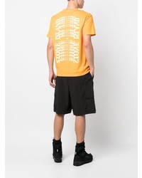 orange bedrucktes T-Shirt mit einem Rundhalsausschnitt von Stone Island