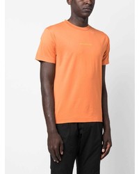 orange bedrucktes T-Shirt mit einem Rundhalsausschnitt von Stone Island