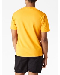 orange bedrucktes T-Shirt mit einem Rundhalsausschnitt von Stone Island