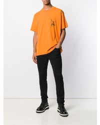 orange bedrucktes T-Shirt mit einem Rundhalsausschnitt von MJB Marc Jacques Burton