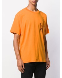 orange bedrucktes T-Shirt mit einem Rundhalsausschnitt von MJB Marc Jacques Burton