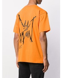 orange bedrucktes T-Shirt mit einem Rundhalsausschnitt von MJB Marc Jacques Burton