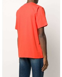 orange bedrucktes T-Shirt mit einem Rundhalsausschnitt von MSGM