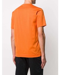 orange bedrucktes T-Shirt mit einem Rundhalsausschnitt von Z Zegna