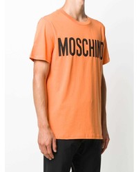 orange bedrucktes T-Shirt mit einem Rundhalsausschnitt von Moschino