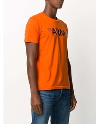 orange bedrucktes T-Shirt mit einem Rundhalsausschnitt von Yves Salomon