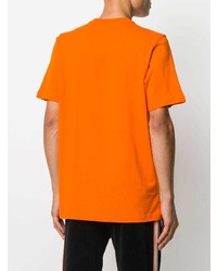 orange bedrucktes T-Shirt mit einem Rundhalsausschnitt von adidas