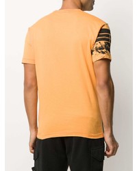 orange bedrucktes T-Shirt mit einem Rundhalsausschnitt von Stone Island