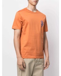 orange bedrucktes T-Shirt mit einem Rundhalsausschnitt von Gieves & Hawkes