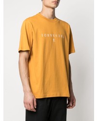 orange bedrucktes T-Shirt mit einem Rundhalsausschnitt von Trussardi