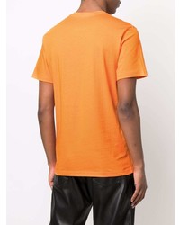 orange bedrucktes T-Shirt mit einem Rundhalsausschnitt von Moschino