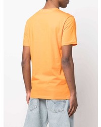 orange bedrucktes T-Shirt mit einem Rundhalsausschnitt von Moschino