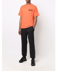 orange bedrucktes T-Shirt mit einem Rundhalsausschnitt von Aries