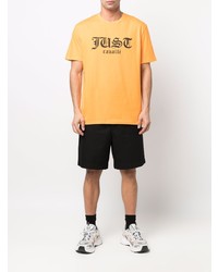 orange bedrucktes T-Shirt mit einem Rundhalsausschnitt von Just Cavalli