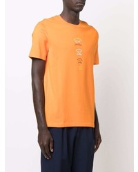 orange bedrucktes T-Shirt mit einem Rundhalsausschnitt von Paul & Shark